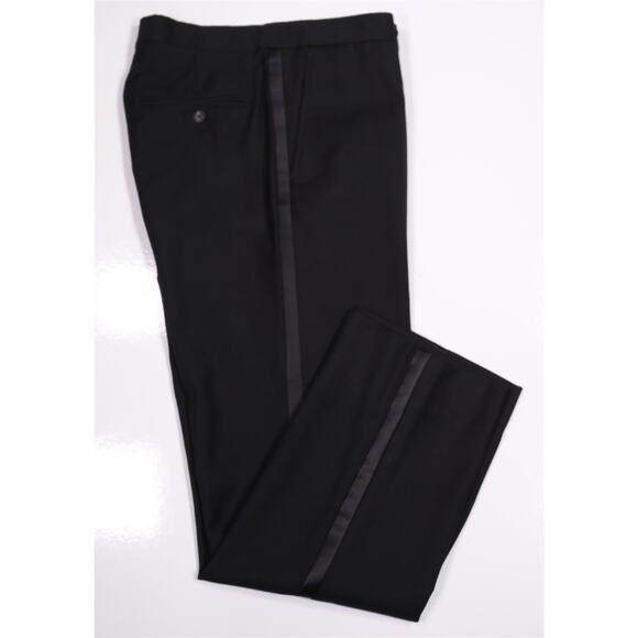 Jos A Bank Black Formal Tuxedo Dress Trousers Pants Stretch 30x29 - Picture 1 of 8